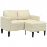 Sofa 2-osobowa z leżanką w kształcie litery L, kremowa, 125 cm