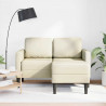 Sofa 2-osobowa z leżanką w kształcie litery L, kremowa, 125 cm
