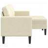 Sofa 2-osobowa z leżanką w kształcie litery L, kremowa, 125 cm