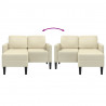 Sofa 2-osobowa z leżanką w kształcie litery L, kremowa, 125 cm