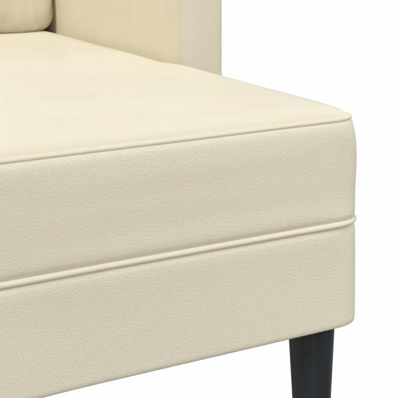 Sofa 2-osobowa z leżanką w kształcie litery L, kremowa, 125 cm