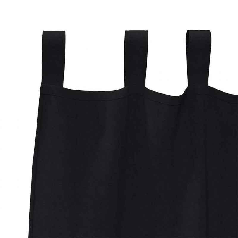 Firany blackout z kółkami 2 pcs Czarny 245 x 140 cm Poliester