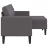 Sofa 2-osobowa z szezlongiem w kształcie litery L Szara 125 cm