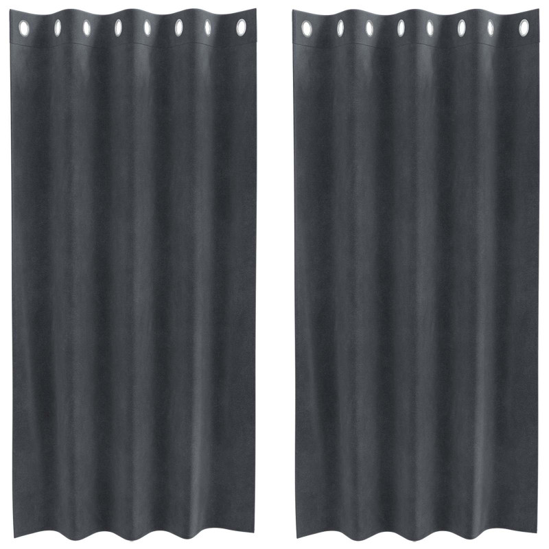 Zasłony zaciemniające 2 pcs Jasnoszary 140 x 175 cm Aksamit