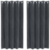 Zasłony zaciemniające 2 pcs Jasnoszary 140 x 175 cm Aksamit