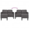 Sofa 2-osobowa z szezlongiem w kształcie litery L Szara 125 cm