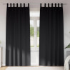Firany blackout z kółkami 2 pcs Czarny 260 x 140 cm Poliester
