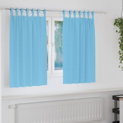Firany blackout z kółkami 2 pcs Jasnoniebieski 140 x 140 cm
