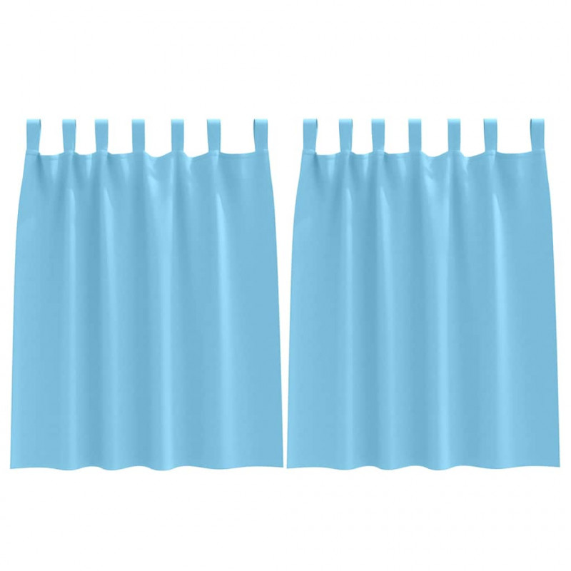 Firany blackout z kółkami 2 pcs Jasnoniebieski 140 x 140 cm