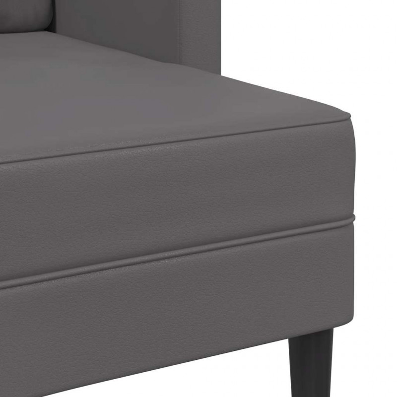 Sofa 2-osobowa z szezlongiem w kształcie litery L Szara 125 cm