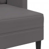 Sofa 2-osobowa z szezlongiem w kształcie litery L Szara 125 cm