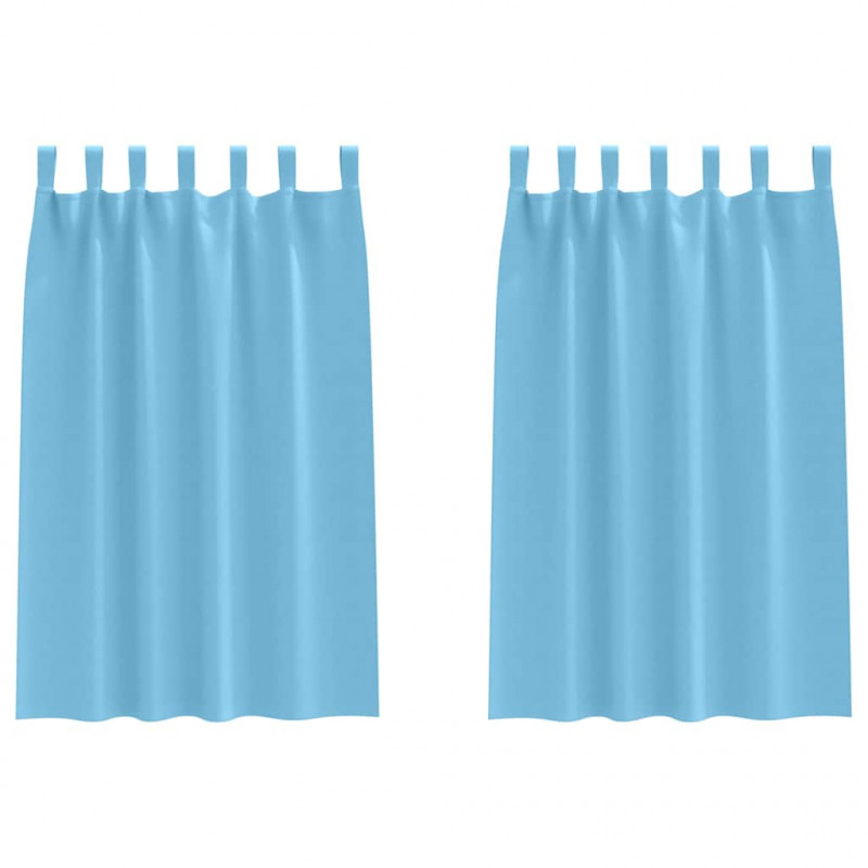 Firany blackout z kółkami 2 pcs Jasnoniebieski 175 x 140 cm