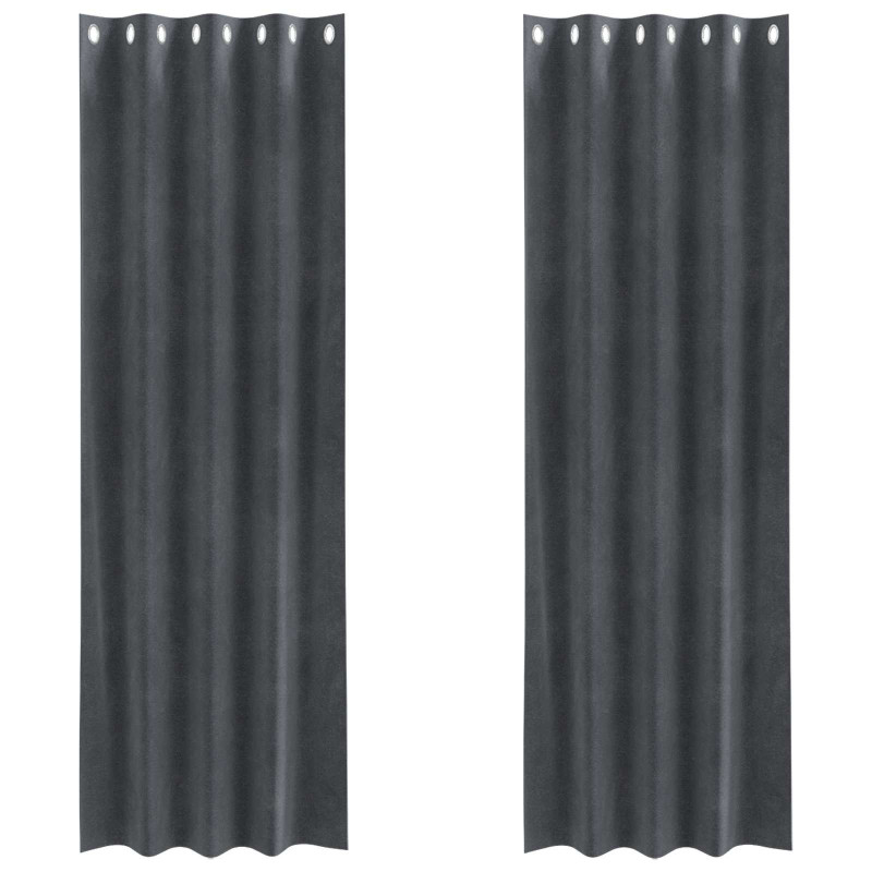 Zasłony zaciemniające 2 pcs Jasnoszary 140 x 245 cm Aksamit