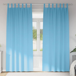 Firany blackout z kółkami 2 pcs Jasnoniebieski 225 x 140 cm