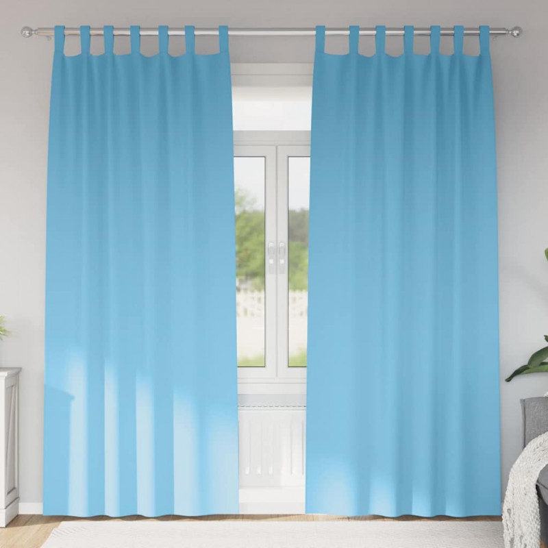 Firany blackout z kółkami 2 pcs Jasnoniebieski 225 x 140 cm