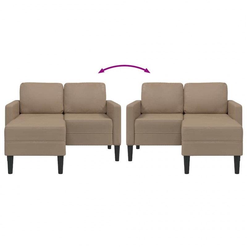 Sofa 2-osobowa z szezlongiem w kształcie litery L Cappuccino