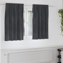 Zasłony zaciemniające 2 pcs Jasnoszary 140 x 140 cm Aksamit