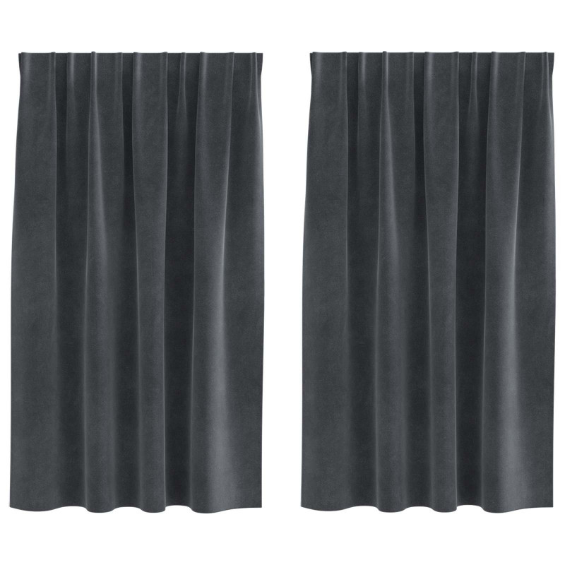 Zasłony zaciemniające 2 pcs Jasnoszary 140 x 140 cm Aksamit