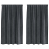 Zasłony zaciemniające 2 pcs Jasnoszary 140 x 140 cm Aksamit
