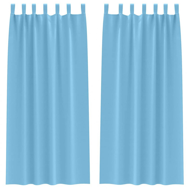 Firany blackout z kółkami 2 pcs Jasnoniebieski 260 x 140 cm