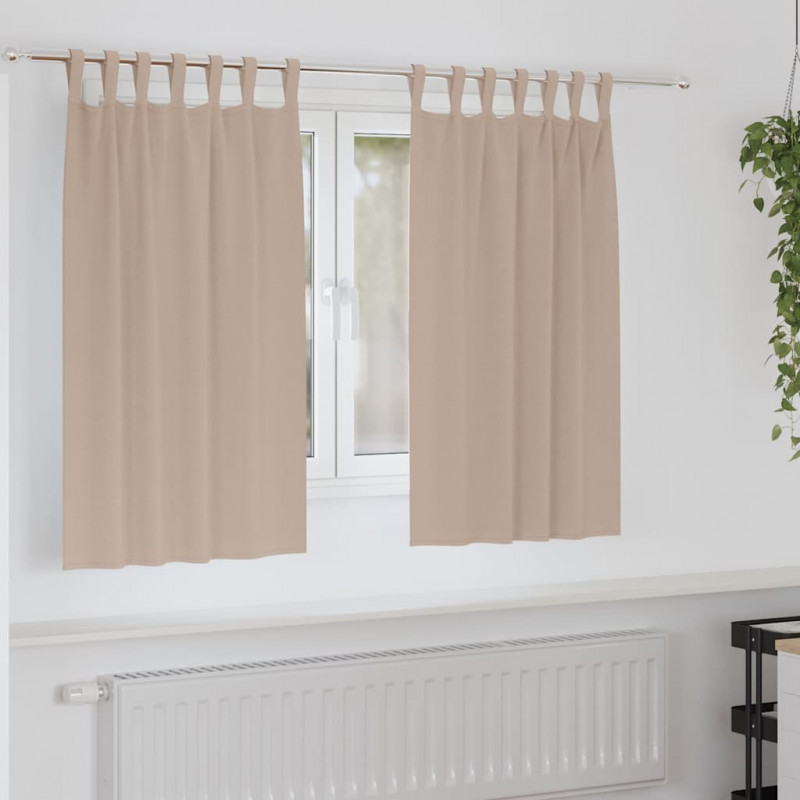 Firany blackout z kółkami 2 pcs Ciemnoszary 140 x 140 cm