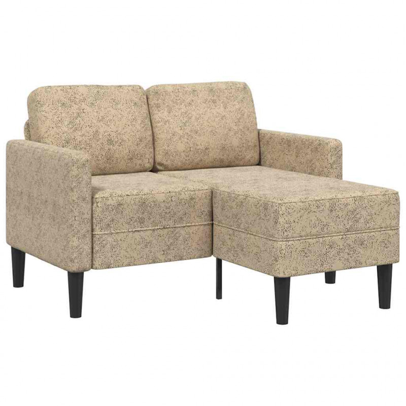 Sofa 2-osobowa z szezlongiem w kształcie litery L, jasnoszara