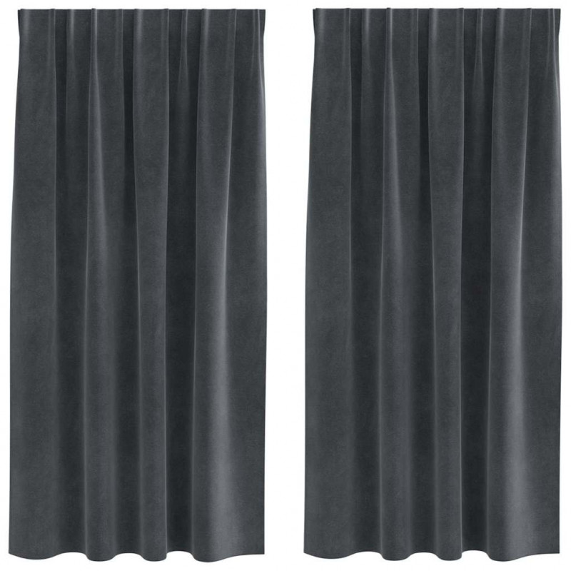 Zasłony zaciemniające 2 pcs Jasnoszary 140 x 175 cm Aksamit