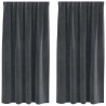 Zasłony zaciemniające 2 pcs Jasnoszary 140 x 175 cm Aksamit