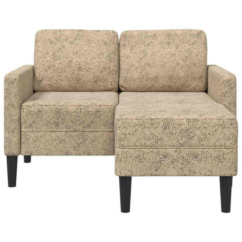 Sofa 2-osobowa z szezlongiem w kształcie litery L, jasnoszara