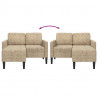 Sofa 2-osobowa z szezlongiem w kształcie litery L, jasnoszara