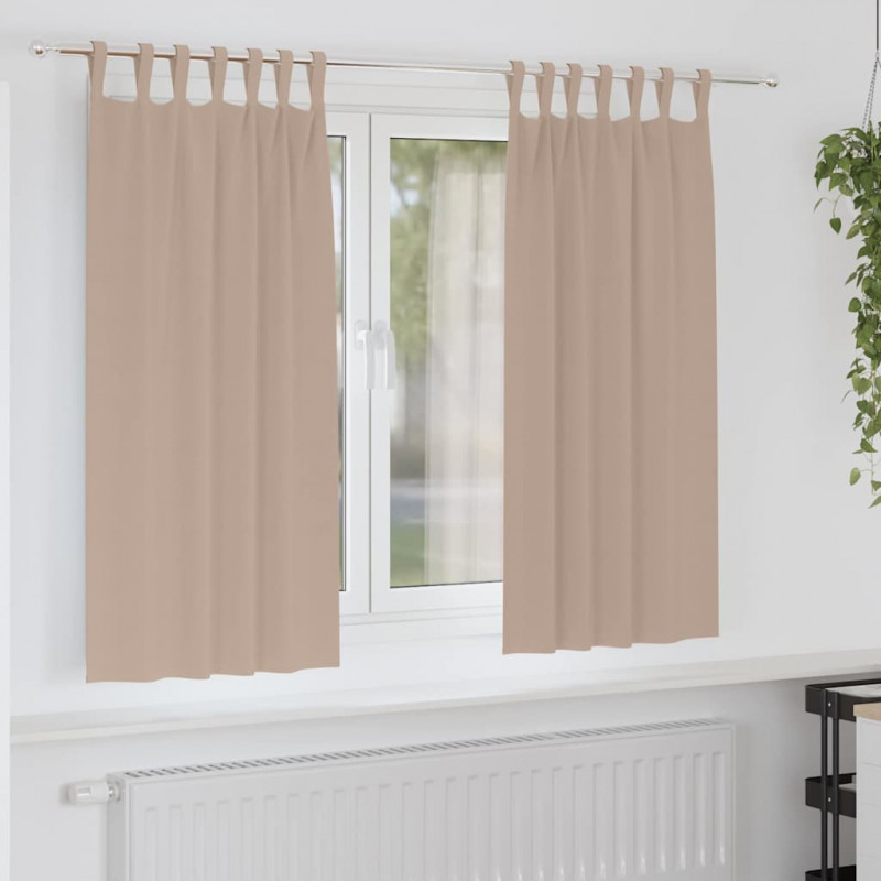 Firany blackout z kółkami 2 pcs Ciemnoszary 175 x 140 cm