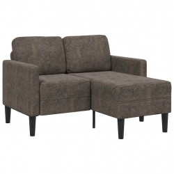 Sofa 2-osobowa z szezlongiem w kształcie litery L Ciemnoszara