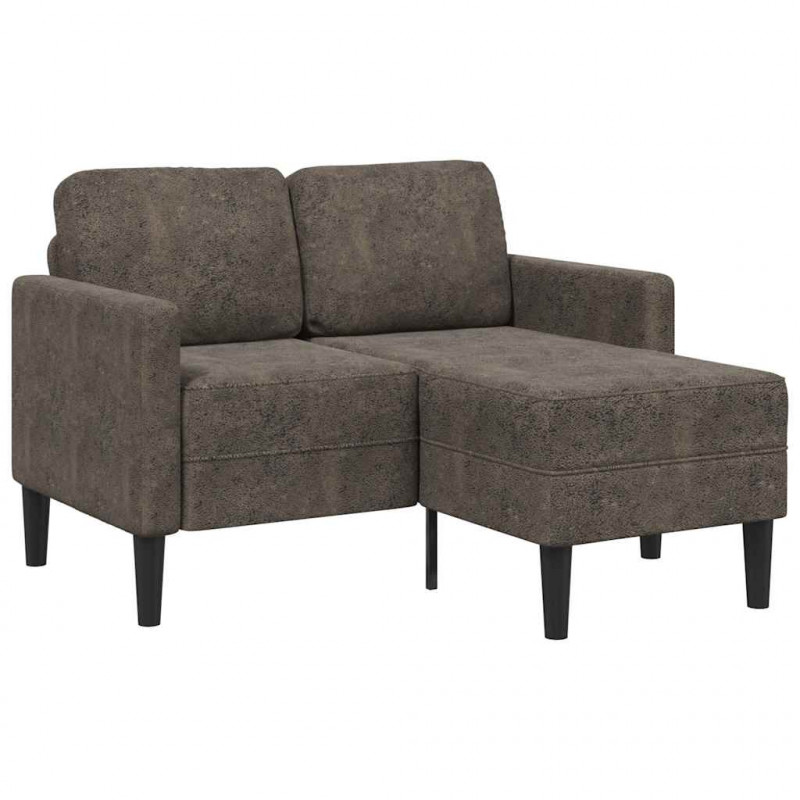 Sofa 2-osobowa z szezlongiem w kształcie litery L Ciemnoszara
