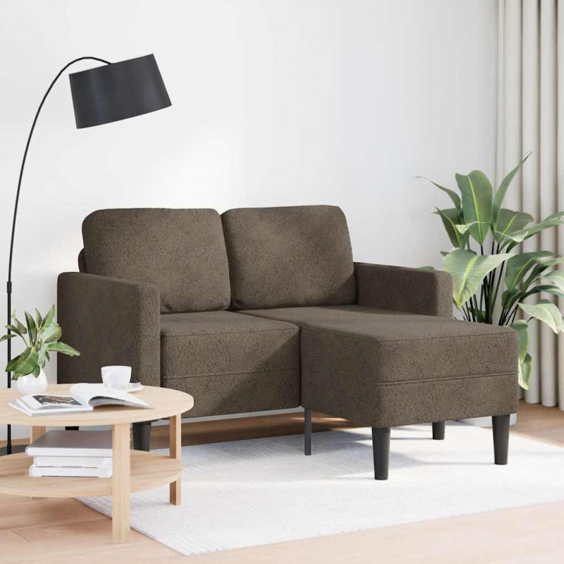 Sofa 2-osobowa z szezlongiem w kształcie litery L Ciemnoszara