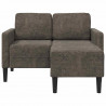 Sofa 2-osobowa z szezlongiem w kształcie litery L Ciemnoszara