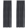 Zasłony zaciemniające 2 pcs Jasnoszary 140 x 225 cm Aksamit