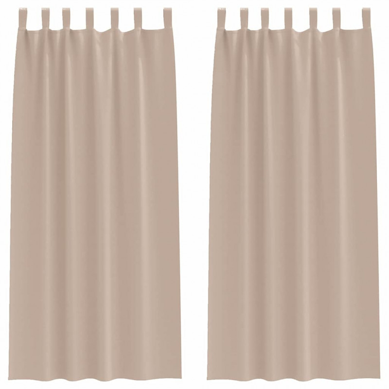 Firany blackout z kółkami 2 pcs Ciemnoszary 225 x 140 cm