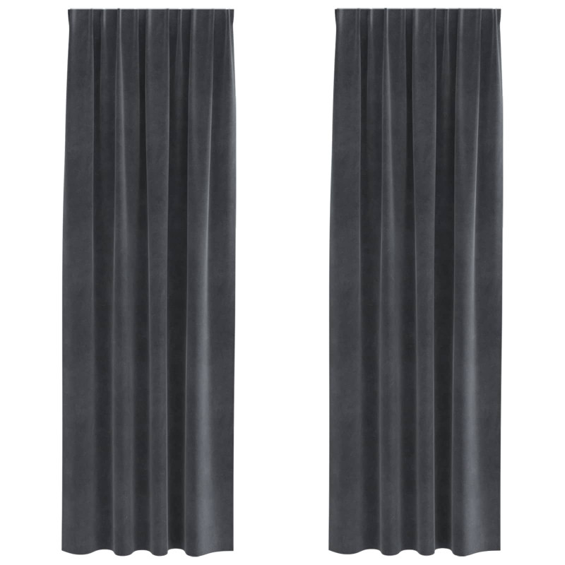 Zasłony zaciemniające 2 pcs Jasnoszary 140 x 245 cm Aksamit