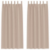 Firany blackout z kółkami 2 pcs Ciemnoszary 260 x 140 cm