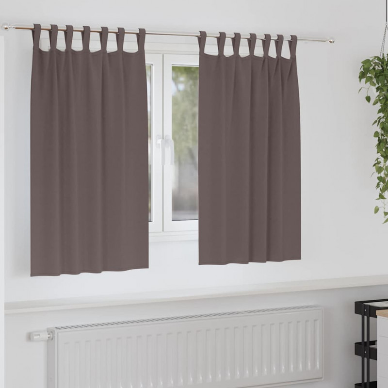 Firany blackout z kółkami 2 pcs Ciemny brąz 140 x 140 cm