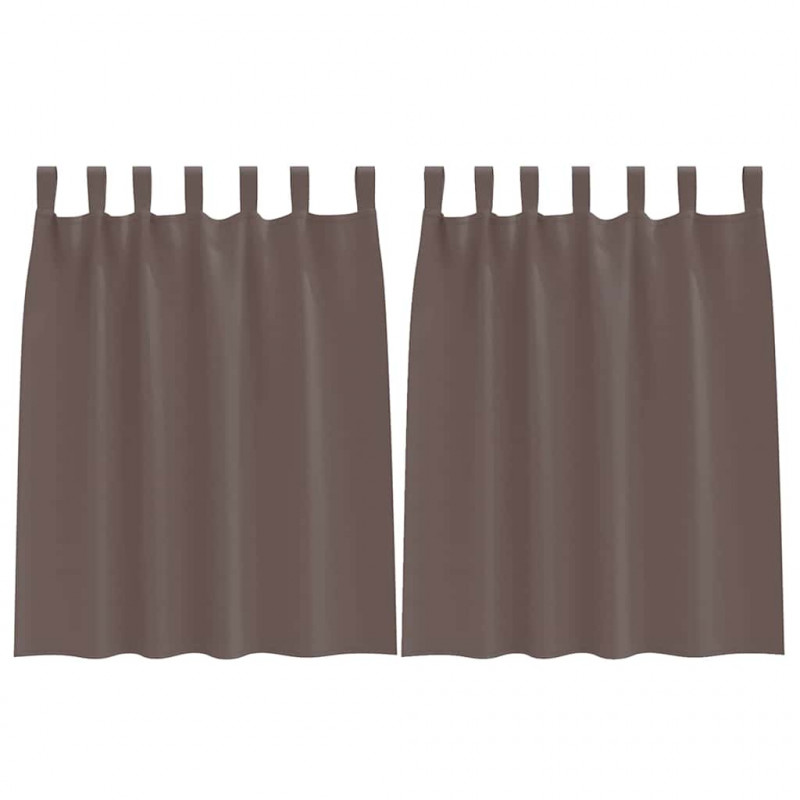 Firany blackout z kółkami 2 pcs Ciemny brąz 140 x 140 cm