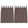 Firany blackout z kółkami 2 pcs Ciemny brąz 140 x 140 cm
