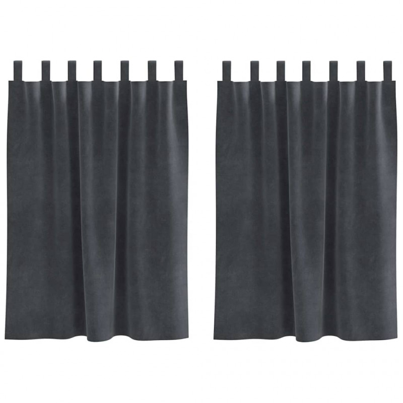 Zasłony zaciemniające 2 pcs Jasnoszary 140 x 140 cm Aksamit