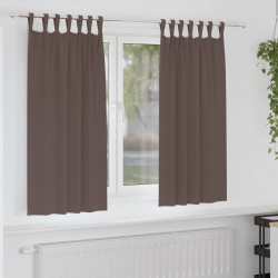 Firany blackout z kółkami 2 pcs Ciemny brąz 175 x 140 cm