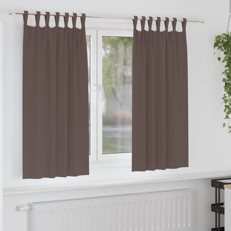 Firany blackout z kółkami 2 pcs Ciemny brąz 175 x 140 cm