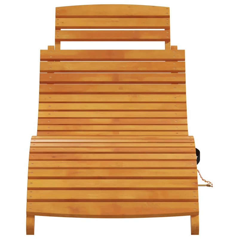 Leżak 2 pcs Brązowy 55 x 184 x 64cm Lite Drewno Akacji