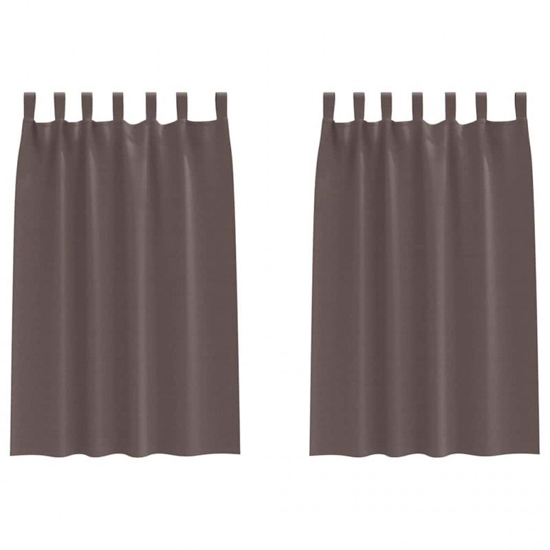 Firany blackout z kółkami 2 pcs Ciemny brąz 175 x 140 cm