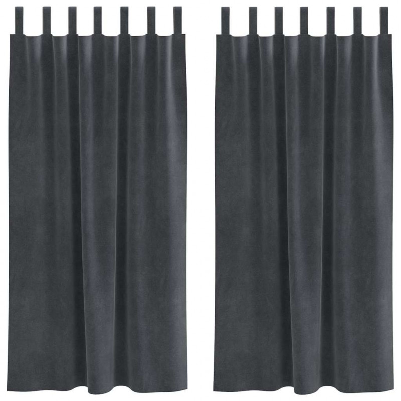 Zasłony zaciemniające 2 pcs Jasnoszary 140 x 175 cm Aksamit