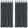 Zasłony zaciemniające 2 pcs Jasnoszary 140 x 175 cm Aksamit
