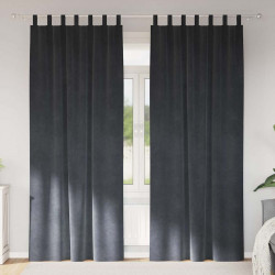 Zasłony zaciemniające 2 pcs Jasnoszary 140 x 225 cm Aksamit